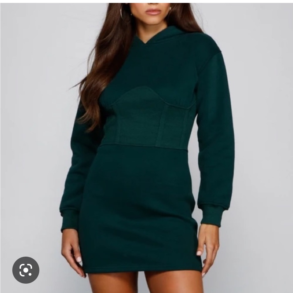 Keeping Knit Casual Hoodie Mini Dress